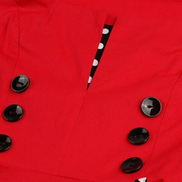 LunaJany Rockabilly Polka Dot Fit and Flare Swing Cocktail Dress & Petticoat - Picture 4 of 12